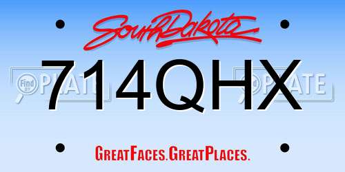 714QHX South Dakota License Plate