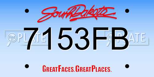 7153FB South Dakota License Plate