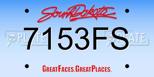 7153FS South Dakota License Plate