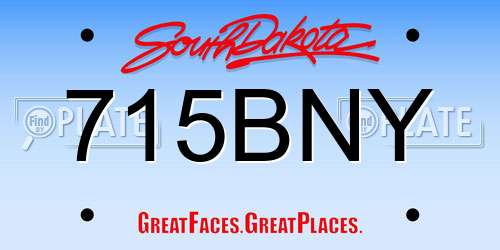 715BNY South Dakota License Plate