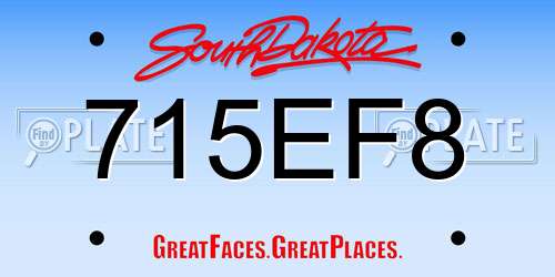 715EF8 South Dakota License Plate