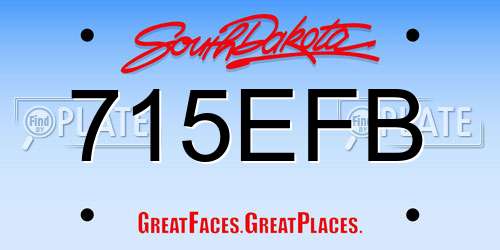 715EFB South Dakota License Plate