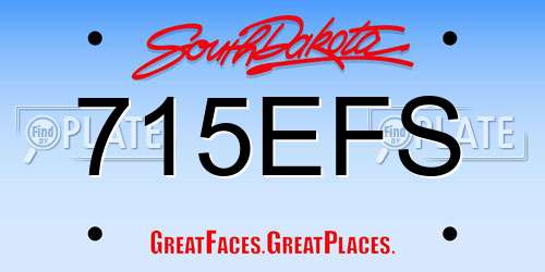 715EFS South Dakota License Plate