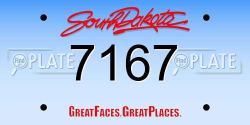 7167 South Dakota License Plate