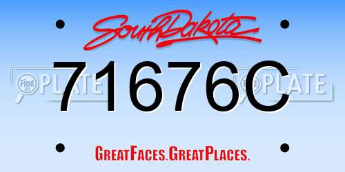 71676C South Dakota License Plate