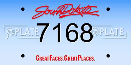 7168 South Dakota License Plate