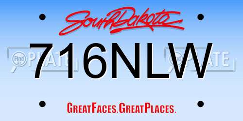 716NLW South Dakota License Plate