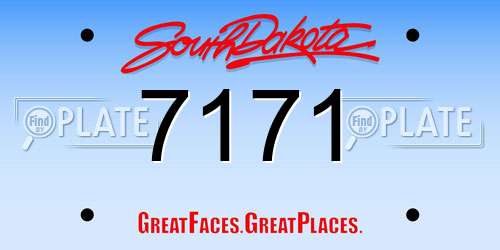 7171 South Dakota License Plate