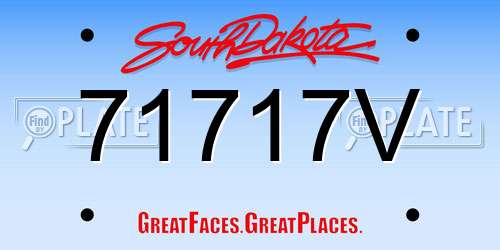 71717V South Dakota License Plate