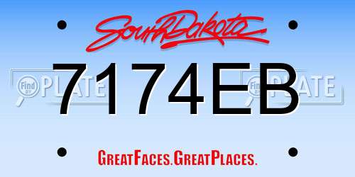 7174EB South Dakota License Plate
