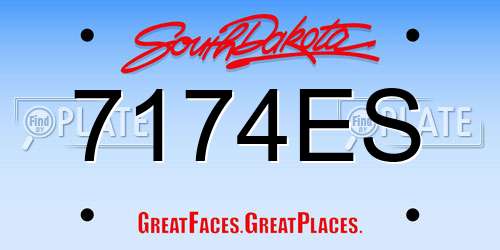 7174ES South Dakota License Plate