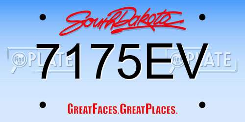 7175EV South Dakota License Plate