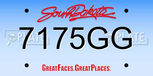 7175GG South Dakota License Plate