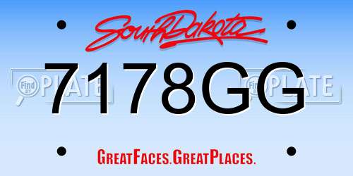 7178GG South Dakota License Plate