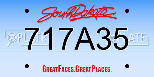717A35 South Dakota License Plate