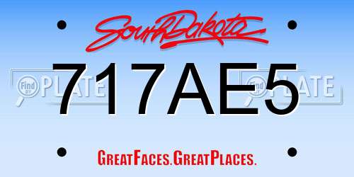 717AE5 South Dakota License Plate