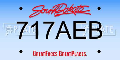 717AEB South Dakota License Plate