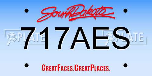717AES South Dakota License Plate