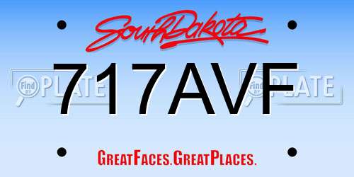 717AVF South Dakota License Plate