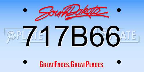 717B66 South Dakota License Plate