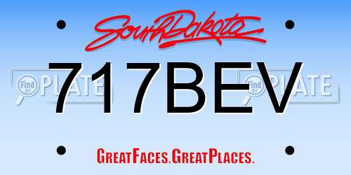 717BEV South Dakota License Plate
