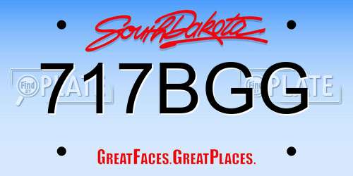 717BGG South Dakota License Plate