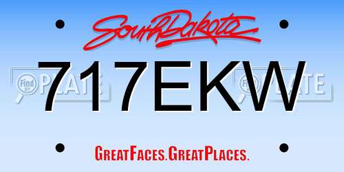 717EKW South Dakota License Plate