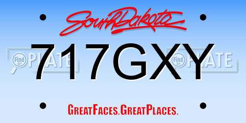 717GXY South Dakota License Plate