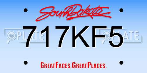 717KF5 South Dakota License Plate