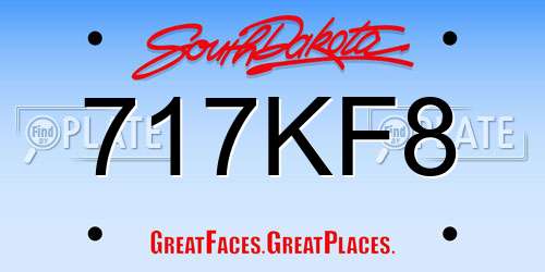 717KF8 South Dakota License Plate