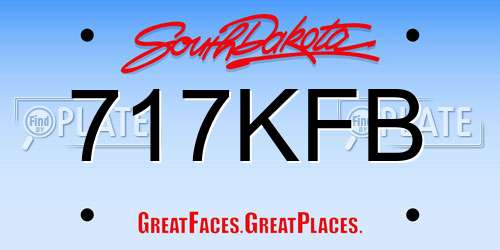717KFB South Dakota License Plate
