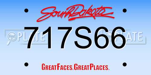 717S66 South Dakota License Plate