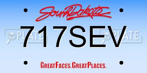 717SEV South Dakota License Plate