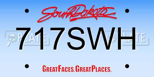 717SWH South Dakota License Plate