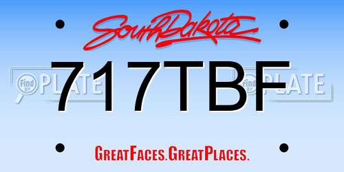 717TBF South Dakota License Plate