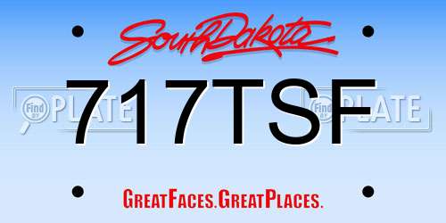 717TSF South Dakota License Plate