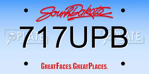 717UPB South Dakota License Plate