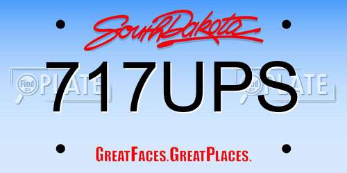 717UPS South Dakota License Plate