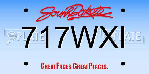 717WXI South Dakota License Plate