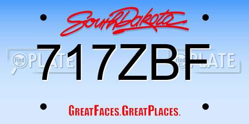 717ZBF South Dakota License Plate