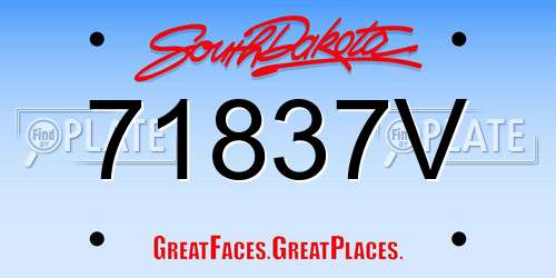 71837V South Dakota License Plate