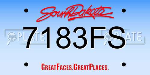 7183FS South Dakota License Plate