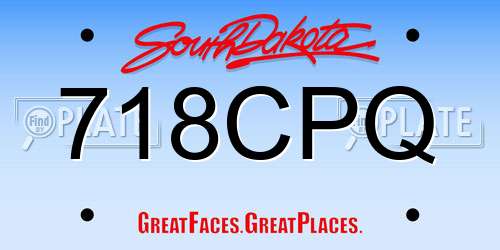 718CPQ South Dakota License Plate