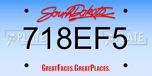 718EF5 South Dakota License Plate