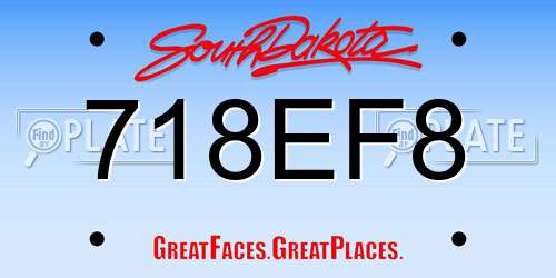 718EF8 South Dakota License Plate