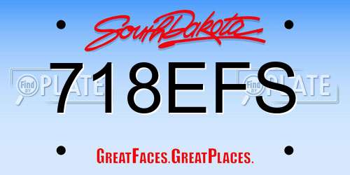 718EFS South Dakota License Plate
