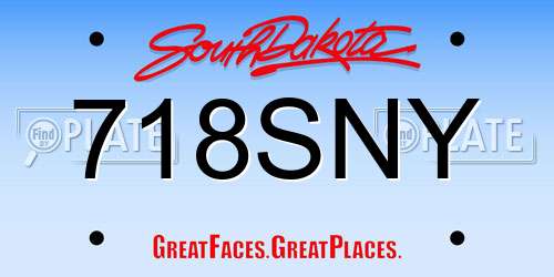 718SNY South Dakota License Plate