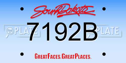 7192B South Dakota License Plate