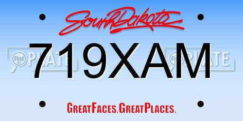 719XAM South Dakota License Plate