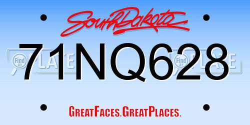 71NQ628 South Dakota License Plate